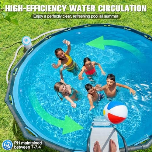 LuxBlue 800 GPH Above Ground Pool Filter Pump, Energy-Saving Pool Cartridge Filter Pump | Dual Action: Accelerate Water Flow & Capture Debris Quickly - Improve Water Clarity | Easy to Setup & Maintain — view 4