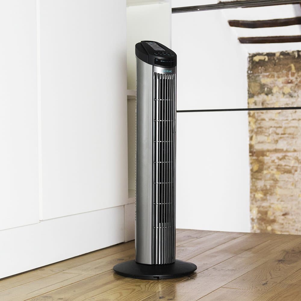 Cecotec Ventilador de Torre Digital con Temporizador y Mando a Distancia EnergySilence 890 Skyline. 50 W, 30'' (76cm) de Altura, Oscilación, Motor de Cobre, 3 Velocidades, 3 Modos, Negro — view 2