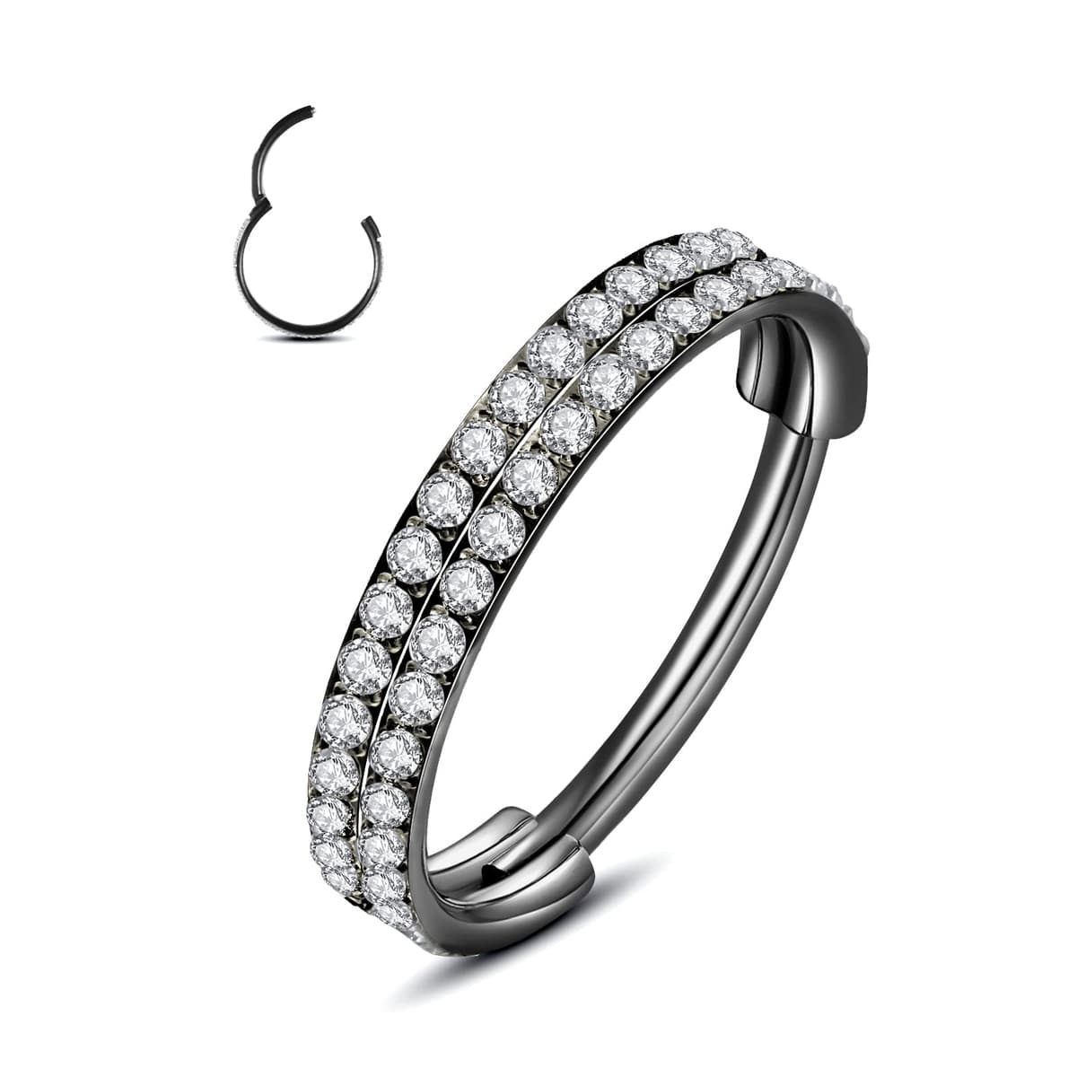 Yrogcu 20G 18G 16G 14G Single/Double Hoop Stainless-Steel Seamless-Hinged-Piercing Segment-Clicker Nose-Ring-Hoop : Diameter 6mm 8mm 10mm 12mm Cartilage Earrings — view 29
