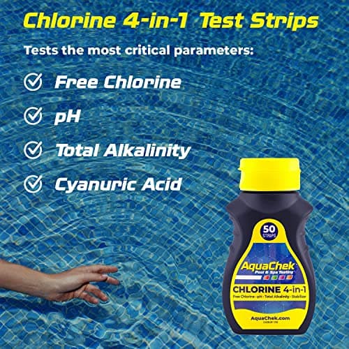 AquaChek 511244-02 Yellow 4-in-1 Free Chlorine Test Strips (2 Pack) — view 2