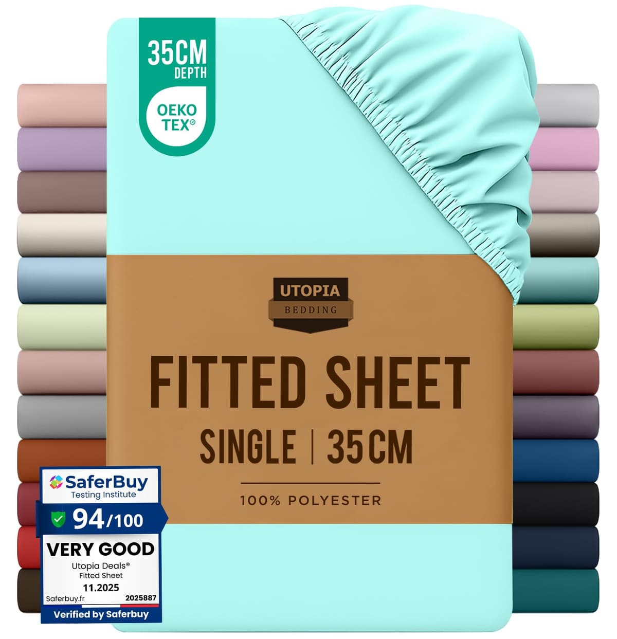 Utopia Bedding Fitted Sheet King, Grey - Deep Pocket 14 inch (35 cm) - Easy Care - OEKO-TEX Certified - Soft Brushed Microfibre Fabric - Shrinkage and Fade Resistant - Bottom Sheet — view 49