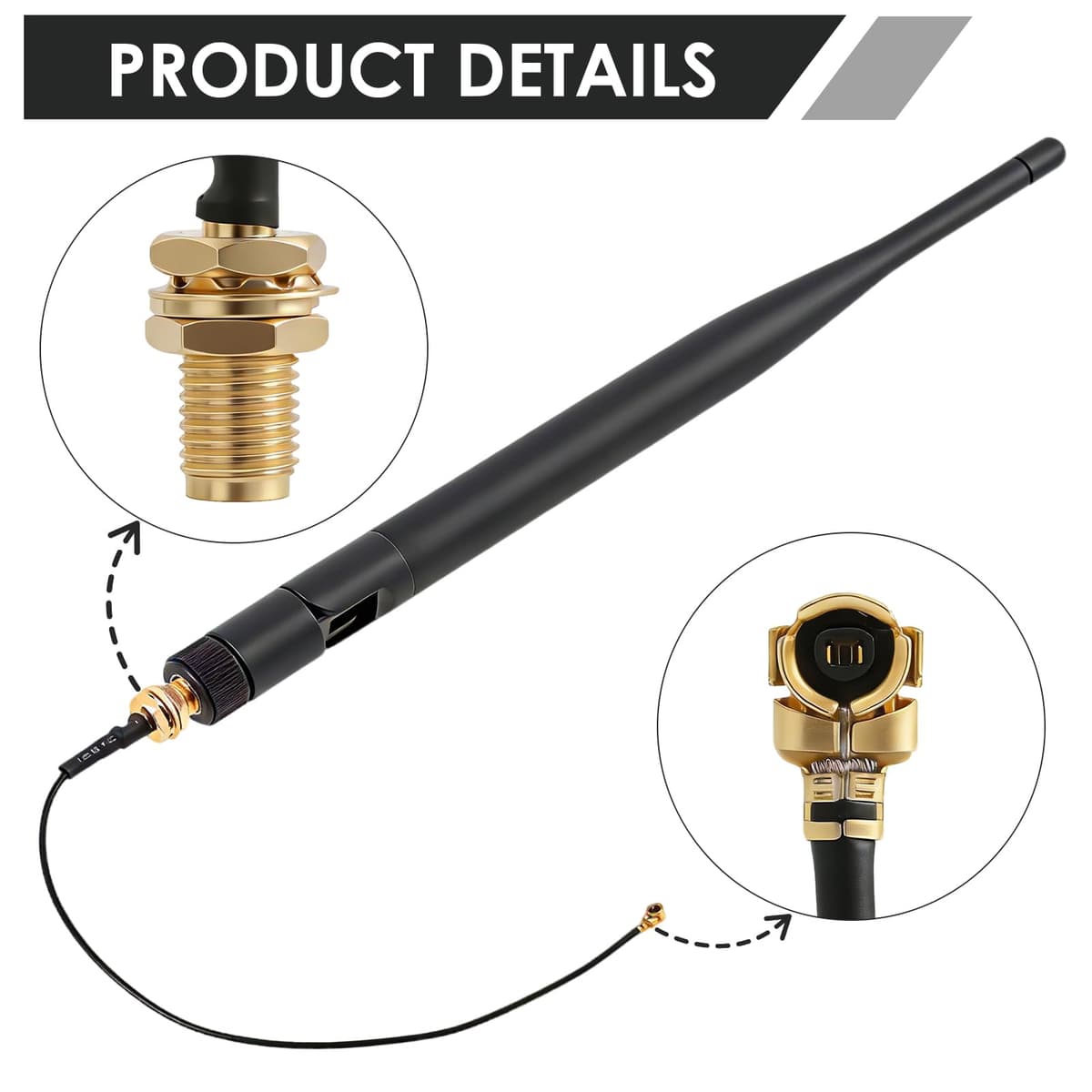 2 unidades de antena LoRa de 868 MHz, ganancia de 5 dBi, conector SMA omnidireccional con conector SMA hembra, adaptador de antena, cable adaptador de antena, para Meshtastic ESP32 LoRa OLED Board con — view 3