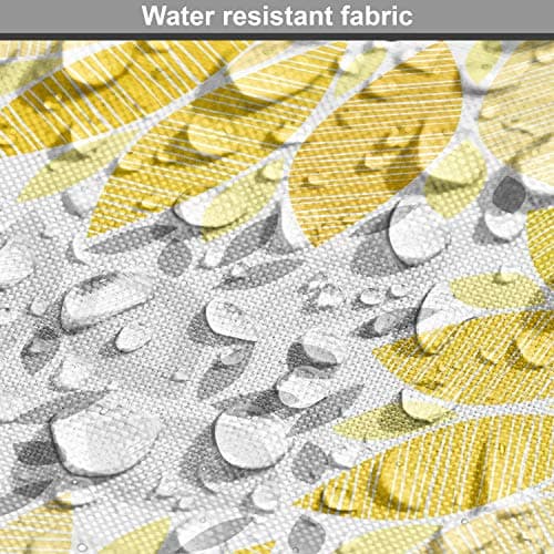 Lunarable Sunflower Fabric by The Yard, Abstract Shapes Floral Pattern Stripe Petals Summer Blossom Illustration, Decorative Fabric for Upholstery and Home Accents, 1 Yard, Yellow Black — view 5