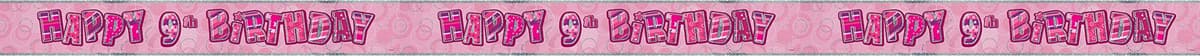 Unique Party 92068 - 9ft Foil Glitz Pink Happy 80th Birthday Banner — view 63