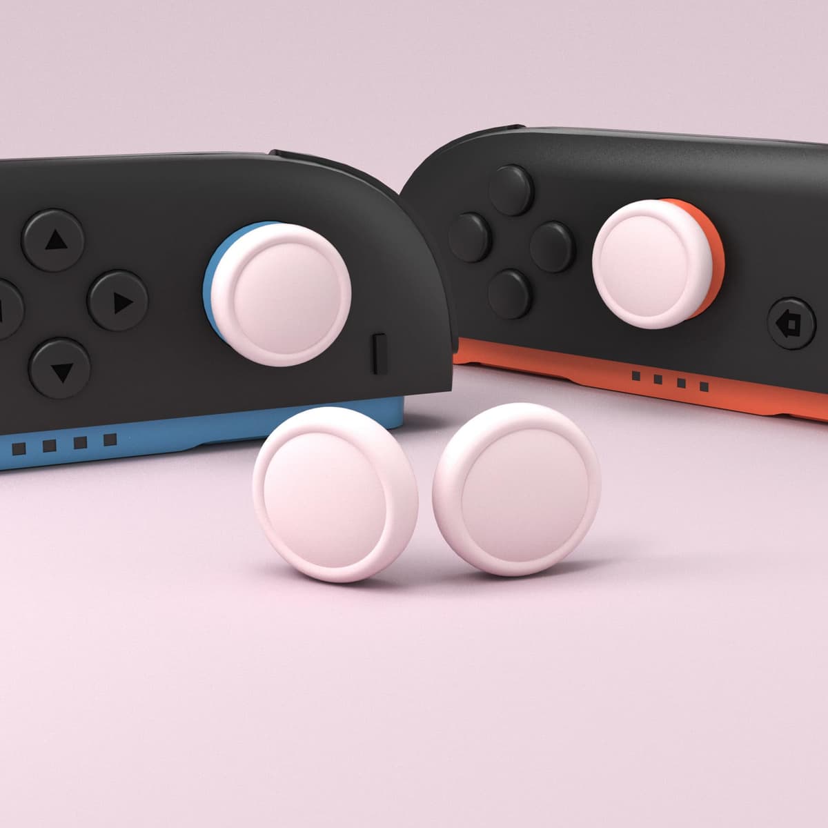 PlayVital 4 Piezas de Agarres para el Pulgar para Nintendo Switch 2 (2025), Tapas de Silicona para Joysticks, Tapones para Joycon, Diseño Ergonómico, Cómodo y Antideslizante (Rosa) — view 4