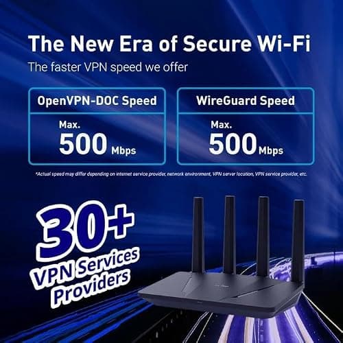 GL.iNet GL-MT6000 (Flint 2) WiFi 6 High Speed Gaming Routers for Wireless Internet, 2 x 2.5G Ethernet Ports, Long Range Computer VPN WiFi Router, Home & Business — view 2