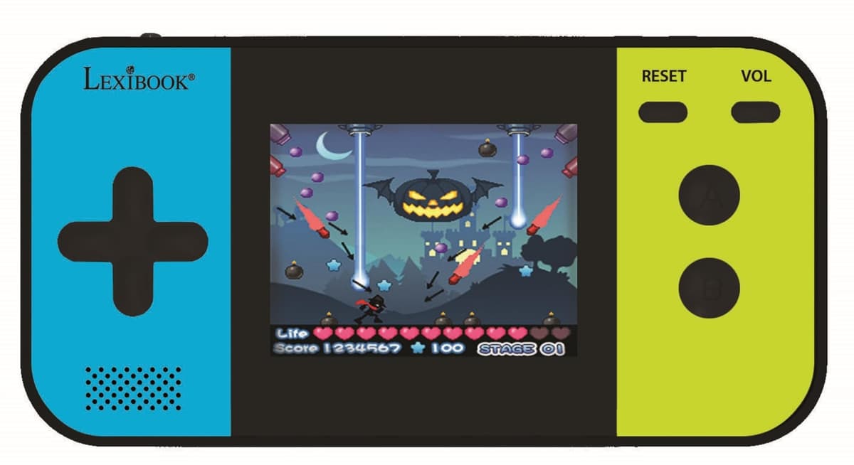Lexibook Compact Cyber Arcade Portable Game Console, 250 Games, LCD, Battery, Video Game Child Teen, Black/Blue/Green, JL2377LXB — view 7