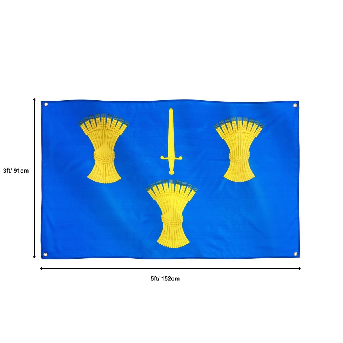 Runesol Cornwall Flag - 91x152cm, 3ft x 5ft, Cornish Flag, 4 Grommets, Eyelet in Every Corner, Premium Quality, Inside & Outside Use, Vivid Colours — view 1122