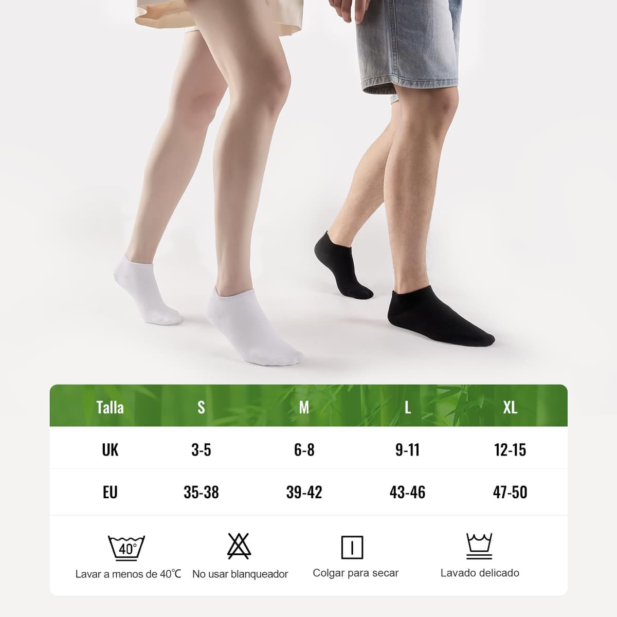 10/20 Pares Calcetines Tobilleros Hombre Mujer De Bambú – Calcetines Cortos Hombre Verano, Absorción Humedad, Ultra Suaves, Transpirables, Anti-Sudor, Negro | Blanco | Gris | Azul — view 8