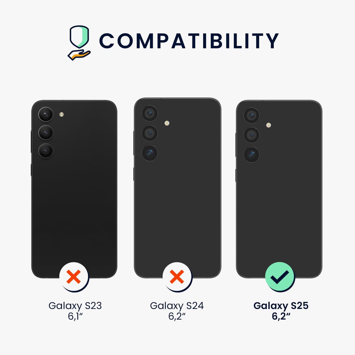 kwmobile Case Compatible with Samsung Galaxy S25 Case - Soft TPU Silicone Cover for Samsung S25 - Non-Slip Drop Protection - Dark Grey — view 2