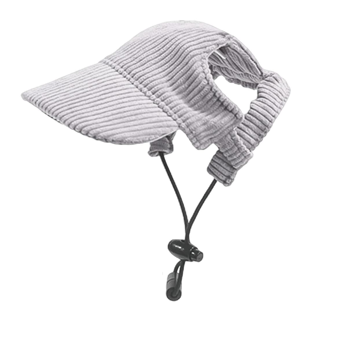Dog Baseball Cap, Dog Cat Summer Beach Visor Hat with Ear Holes, Adjustable Puppy Sunbonnet Headdress (Pink, Medium) — view 12