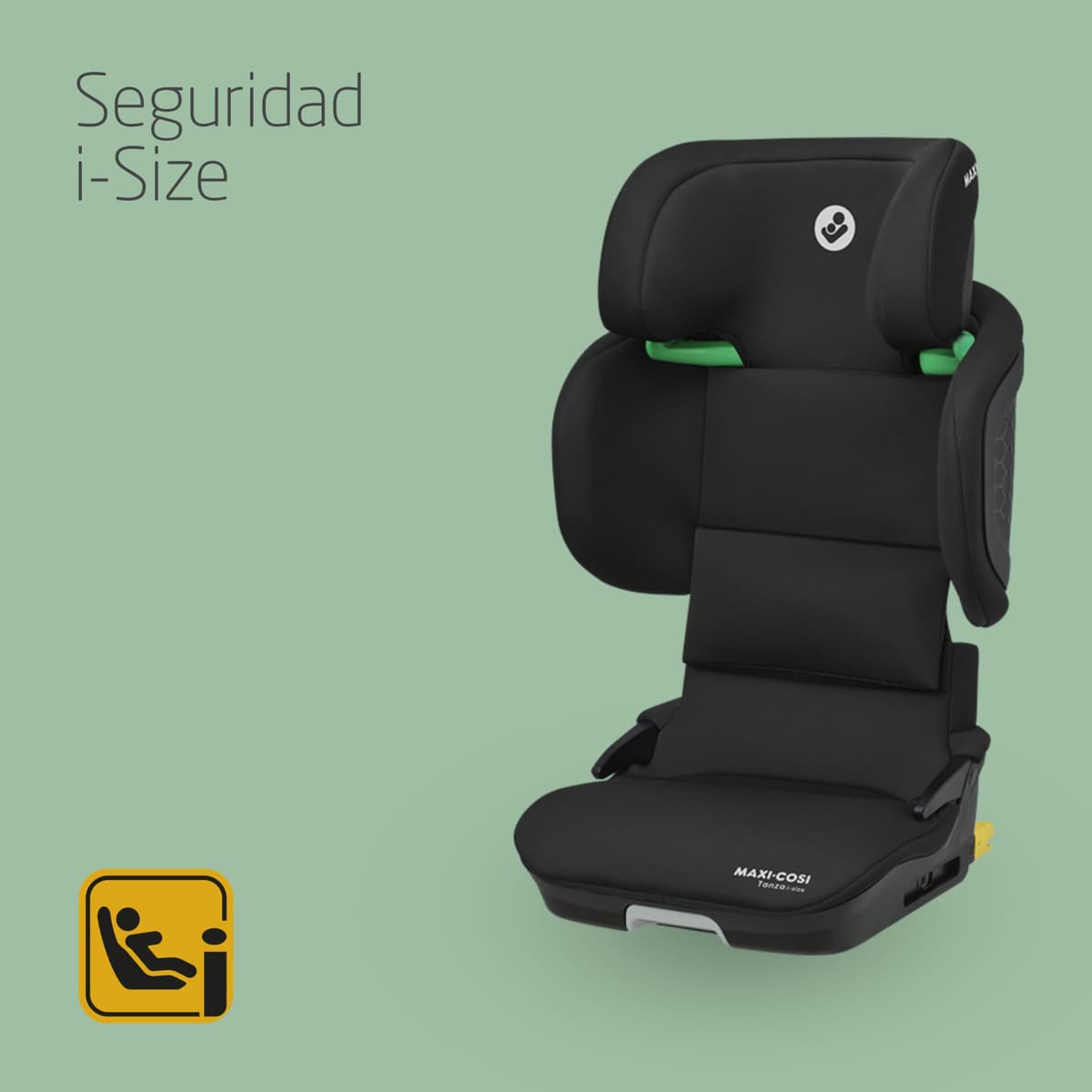 Maxi-Cosi Tanza i-Size, Silla Coche Plegable, Silla de Coche ISOFIX, 3,5-12 a, 100-150cm, Portátil, 10 Posiciones Reposacabezas, Protección Impactos Laterales G-CELL, Asiento Acolchado, Full Black — view 2