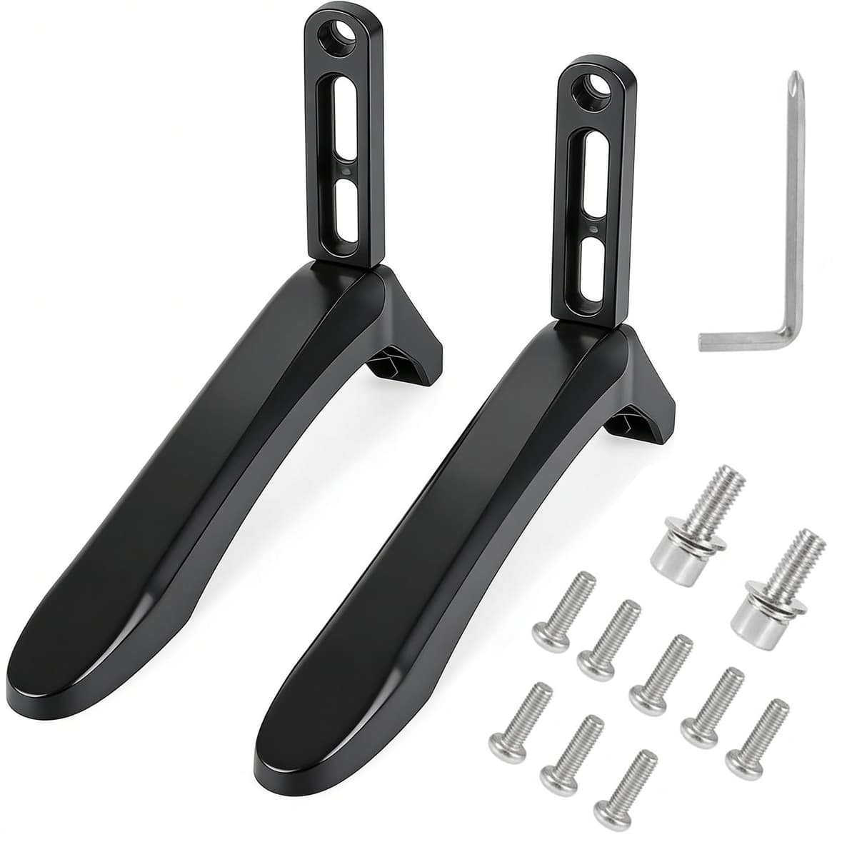 Oavie Universal TV Stand Legs, 2 Pack Replacement Base Pedestal Feet for Flat Screen LED LCD Smart TVs, Heavy Duty Tabletop TV Stand with Anti-Slip Pads & Mounting Hardware, No Drilling Required
