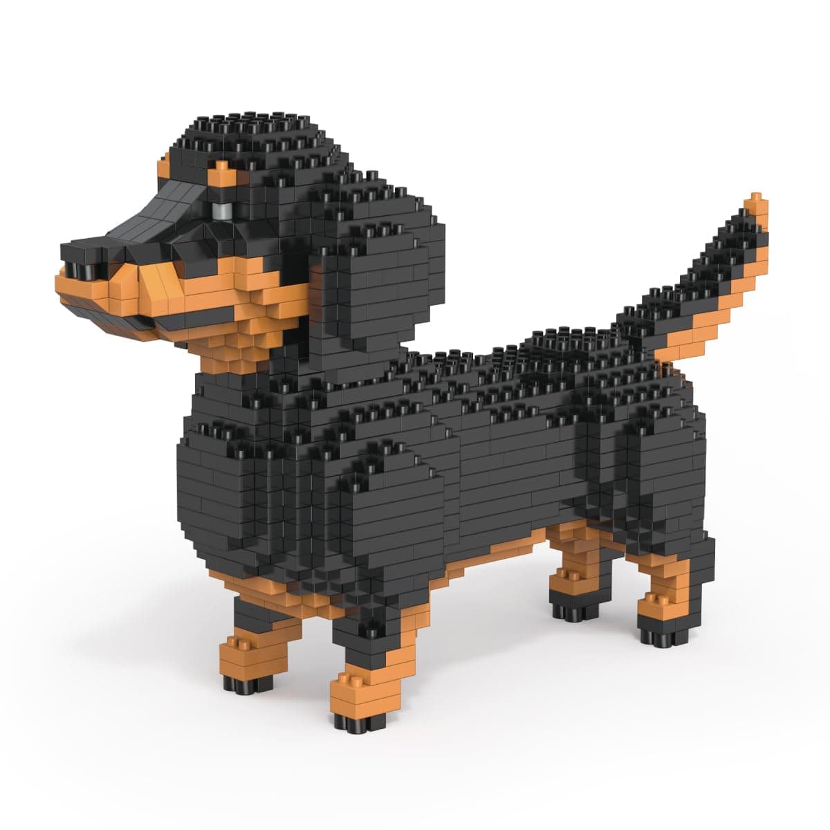 Kit de construcción con Bloques en Miniatura. Figura de Mascota Coleccionable para armar. Coleccionistas Adultos y niños. Perro Teckel, Dachshund o Salchicha Marrón — view 2