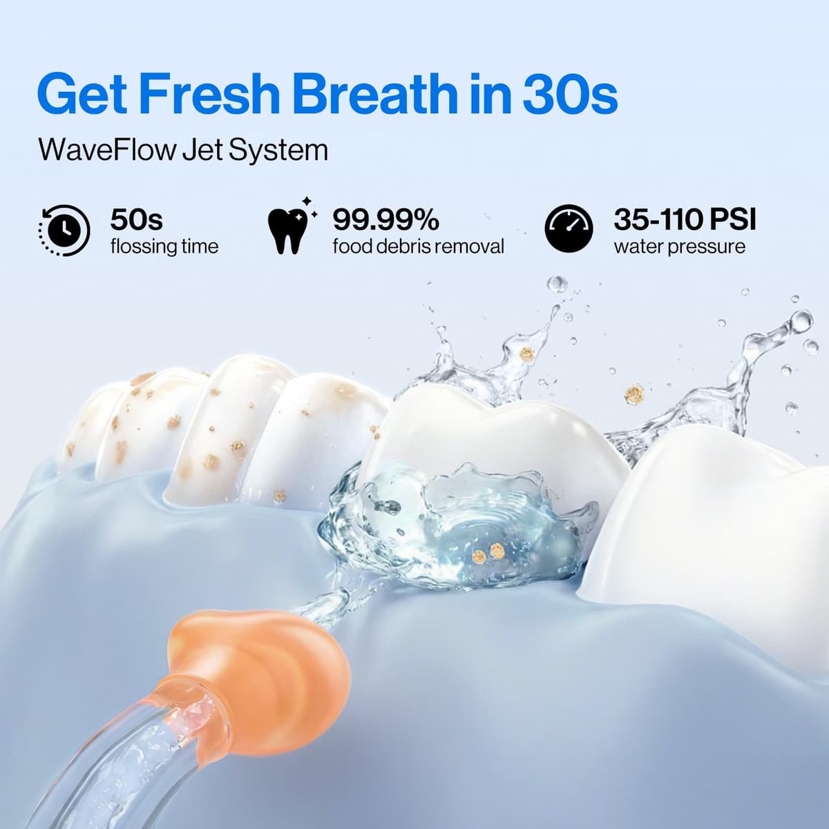 usmile Irrigador bucal portátil C10 – 95 días de duración de la batería, 4 modos de limpieza, depósito de 180 ml, IPX7 resistente al agua, ideal para viajes, aparatos ortopédicos, implantes y encías — view 2