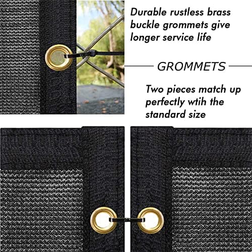 UPGRADE Privacy Screen Fence 5' x 50' Commercial 170GSM 90% Visibility Blockage Fence Panel with Brass Grommets Heavy Duty Perfect for Outdoor Backyard-Black — view 2