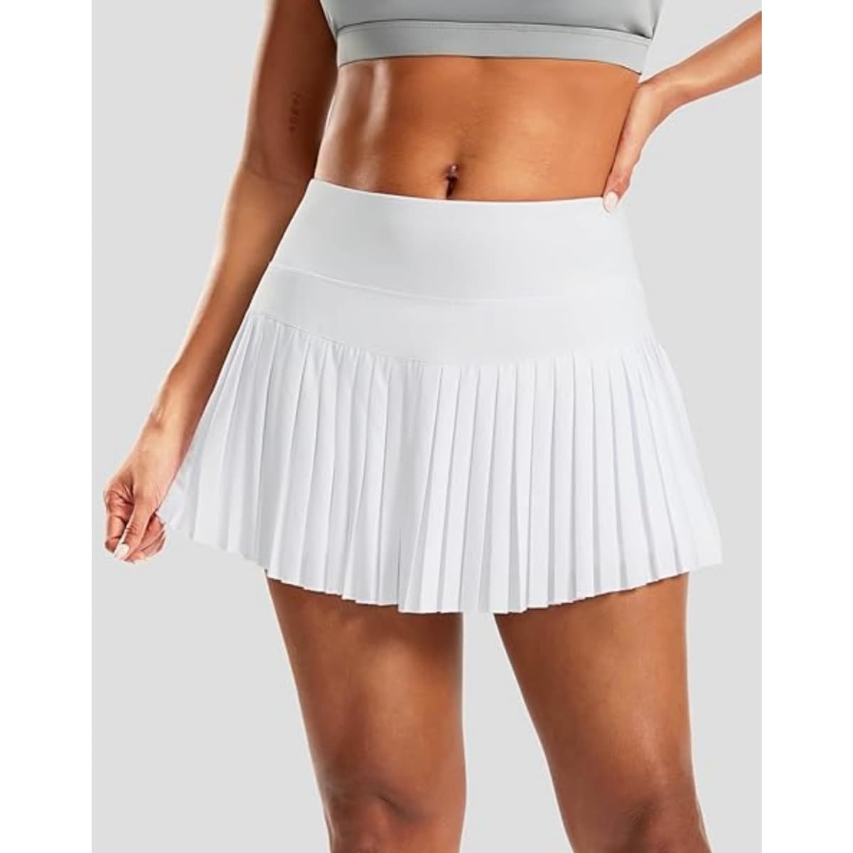 Falda de tenis plisada para mujer con bolsillos, falda de golf atlética de cintura alta con pantalones cortos para entrenamiento, pickleball — view 2
