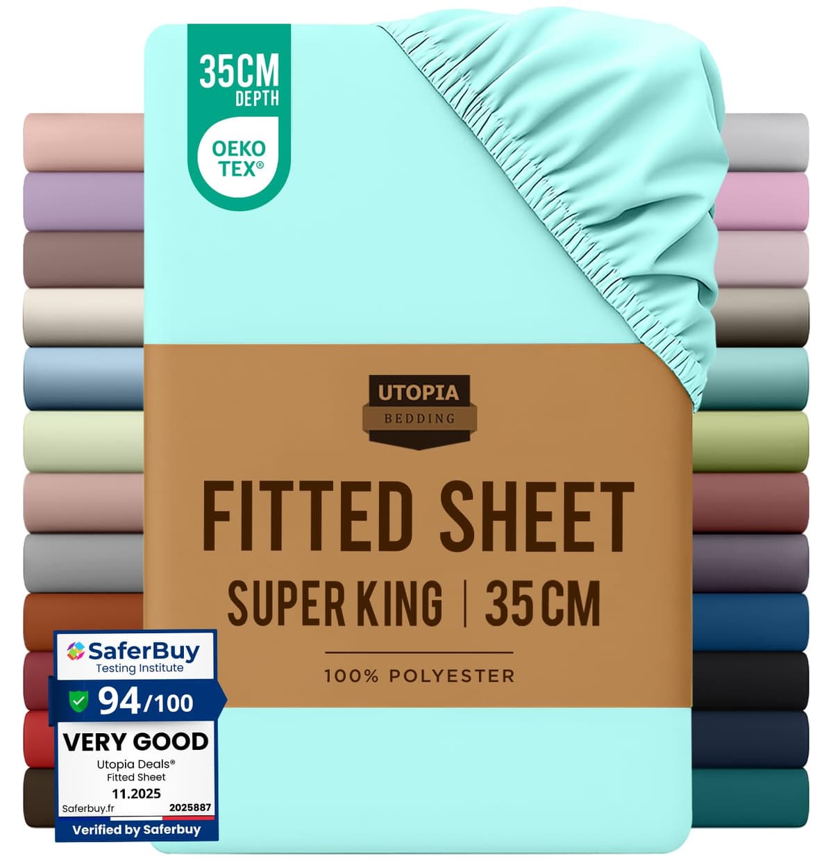 Utopia Bedding Fitted Sheet King, Grey - Deep Pocket 14 inch (35 cm) - Easy Care - OEKO-TEX Certified - Soft Brushed Microfibre Fabric - Shrinkage and Fade Resistant - Bottom Sheet — view 31