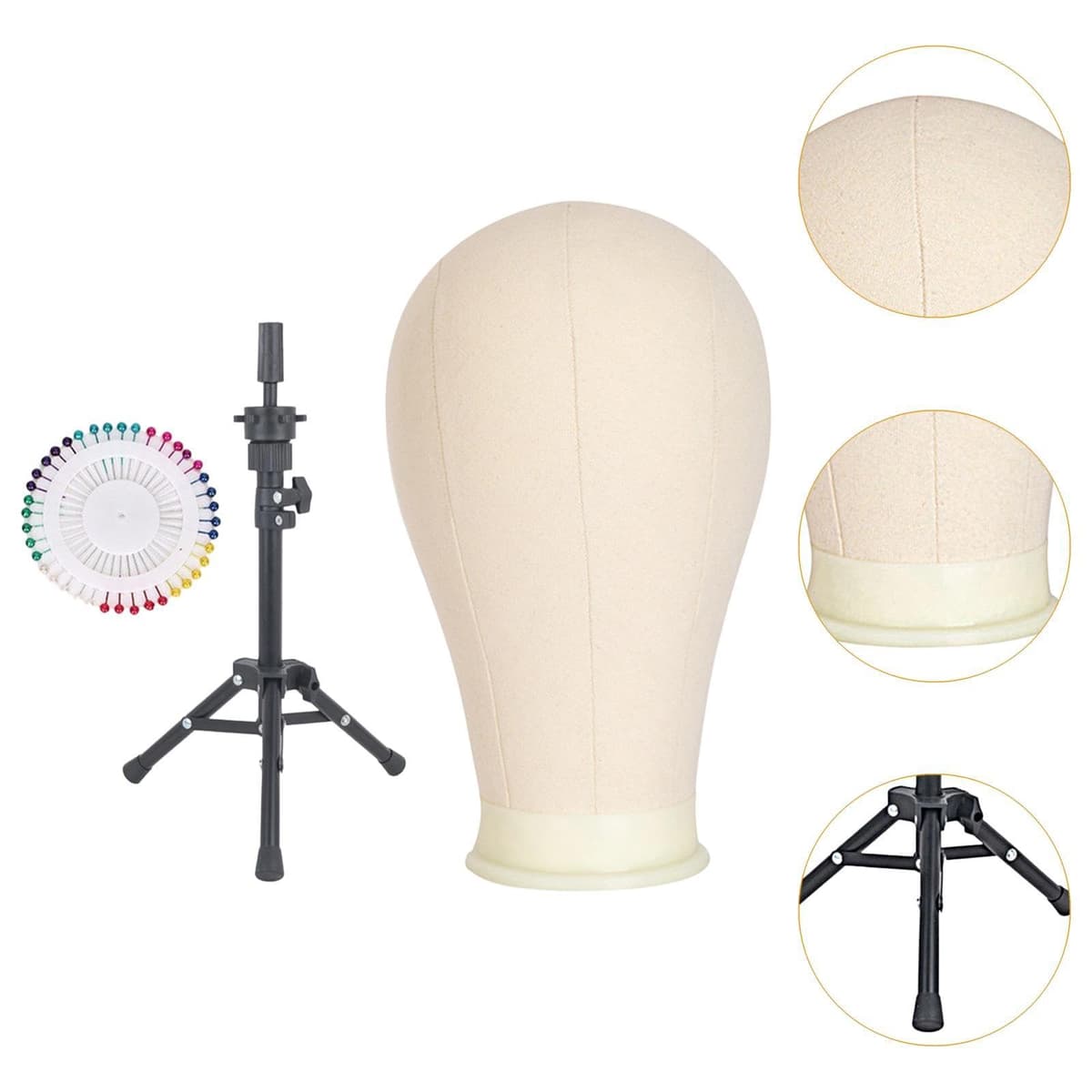 MERIGLARE Cabeza de maniquí Modelo Blanca Resistente con Soporte para Pelucas, para estilizar Gafas, exhibir Sombreros y secarlos, 23 Inch — view 3