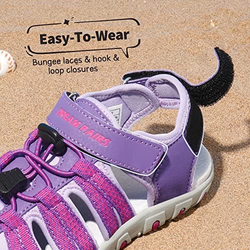 DREAM PAIRS Kids Sandals Toddler Girls & Boys Summer Outdoor Athletic Sport Sandals for Toddler/Little Kids/Big Kids,Size 6 Toddler,All Purple,171111-K — view 4