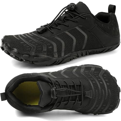 MIFAWA Barefoot Shoes Men Women Minimalist Shoes Zero Drop Workout Cross-Trainer Hiking Water Wide Toe Box Hike Footwear Grounded for Women Black