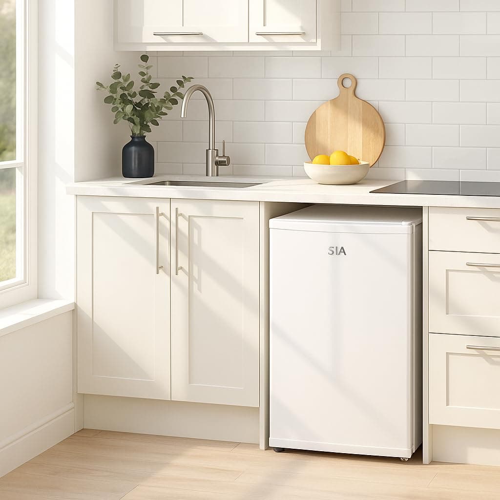 SIA UCF50WH Freestanding Under Counter Freezer, 77L Capacity, 4* Freezer Rating, E Rated, 50cm Wide, Reversible Door, White, 2 Years Parts & Labour Guarantee — view 4