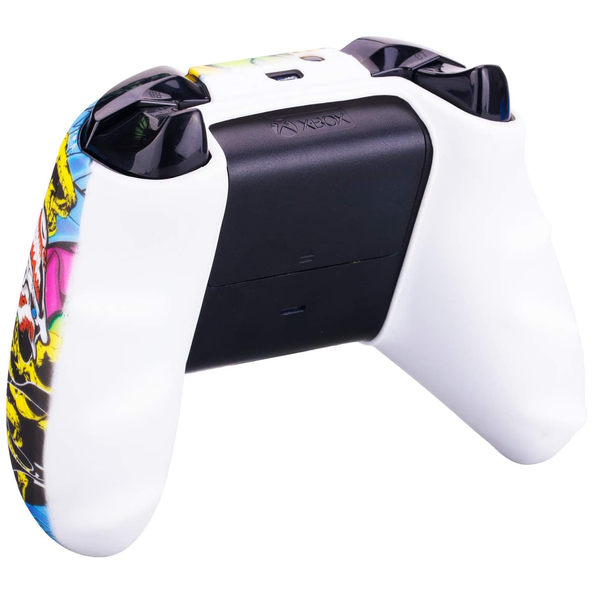 Yorha Impresión Caucho de Silicona Funda Skin Case Carcasas Piel para Xbox One S/X Mando Controller x 1 (Calavera comica) con Agarres para el Pulgar Thumb Grip Pro x 8 — view 3