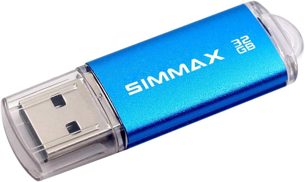 SIMMAX Memory Stick 32GB USB 2.0 Flash Drives Thumb Drive Pen Drive (32GB Blue)