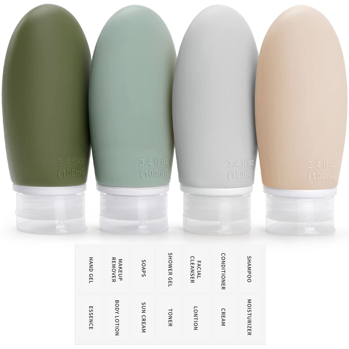 Opret Botes Viaje Rellenables 100ml 3 Piezas, Botellas de Viaje Silicona para Gel y Champu, Botes Viaje a Prueba de Fugas para Gel, Champús, Lociones y Artículos de Tocador, FDA Certificado Sin BPA — view 13