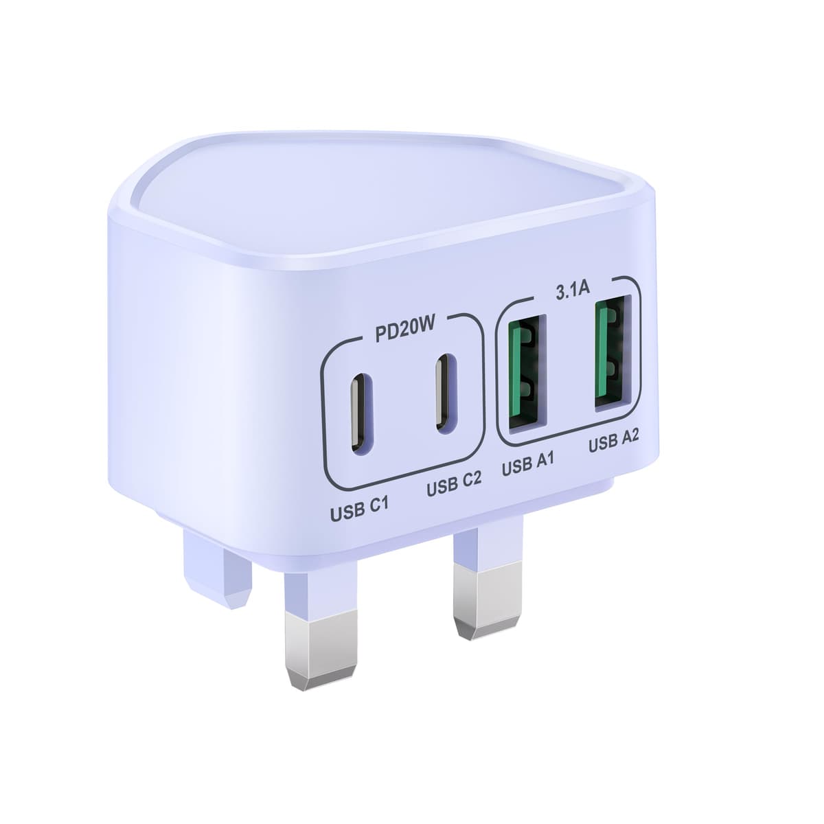 40W USB C Plug Fast Charge, UK 4-Port Multi USB Charger Plug Fast Charging Head for iPhone 16 15 14 13 12 11 Pro Max SE XS XR Plus, iPad, Samsung Galaxy,Dual Port USBC Power Adaptor Type C Wall Head — view 13