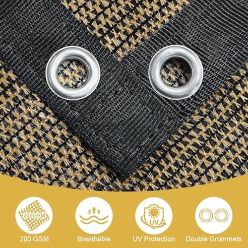 Shade&Beyond 90% Sun Shade Cloth with Grommets, 8X8 FT Pergola Shade Cover Canopy, Mesh Tarp Sun Screens for Patio, Outdoor, Garden, Backyard, Mocha — view 4