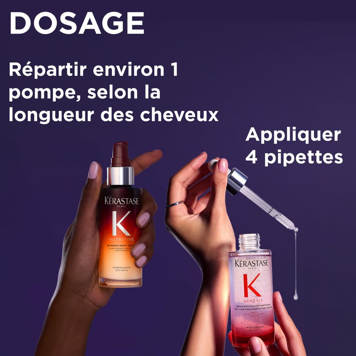 Kérastase Magic Night Duo Set, Genesis Anti-Caída y Magic Night Sérums, Tratamiento Reparador, Cabello Nutrido y Suave, Fortalecedor Diario, Ligero y No Graso, Para Cabello Frágil y Seco, 90 + 30 ml — view 7