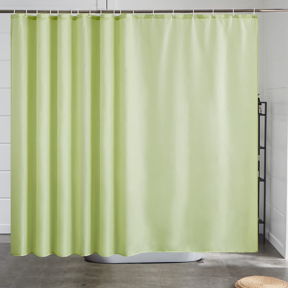 Furlinic Navy Shower Curtain Anti Mould Resistant Waterproof Bathroom Curtains Washable Polyester Fabric 90x180cm with Weight Tape for Bath Wet Room 35x72 Inch. — view 112