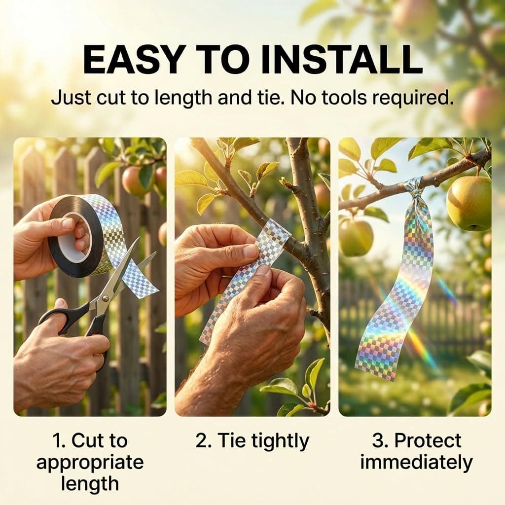 2 Rollo Cinta Adhesiva Aves Doble Cara 80 m x 2,4 cm Cinta Espantapájaros Anti Palomas para Proteger Jardines Patios y Plantas Holográfica Reflectante Exterior Repelentes para Pájaros — view 2