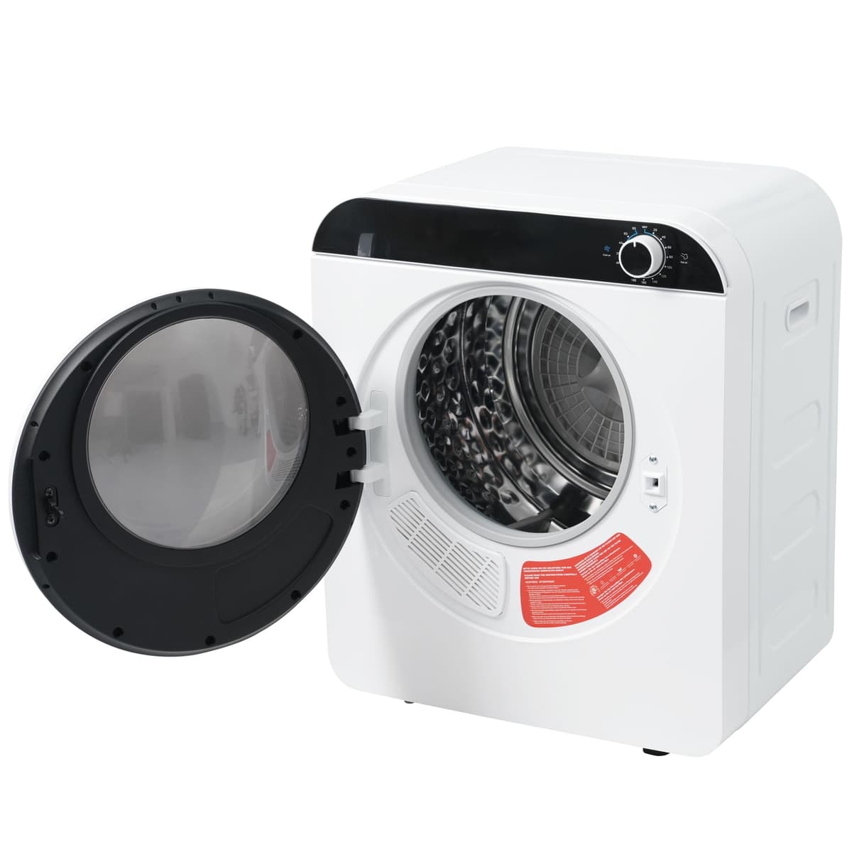 Secadora de Evacuación 4,5 kg con 4 Programas, Carga Frontal Secadora de Ropa 830 W, Montable en la Pared Secadora de Ropa con Tambor Inox, para Piso, Casa, Mobil Home, 59x49x43,5 cm, Blanco