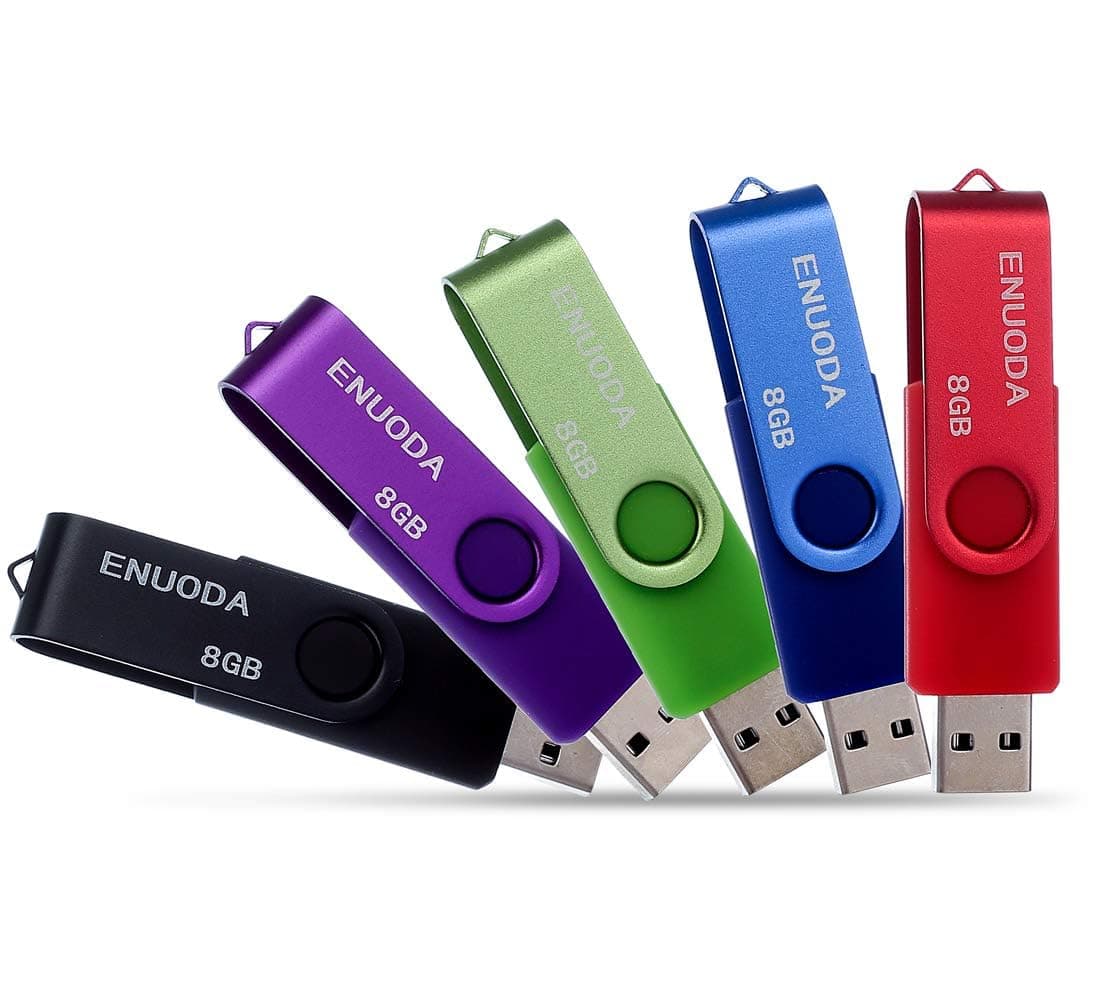 ENUODA 16GB USB Stick 1 Pack Memory Stick USB 2.0 Flash Drives Swivel Design Pen Drive for Data Storage Thumb Drive with LED Light (Black) — view 11