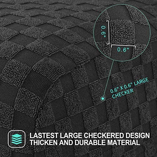 YEMYHOM Ottoman Cover Latest Jacquard Design High Stretch Folding Storage Footstool Protector Rectangle Removable Slipcover (Ottoman Large, Black) — view 2