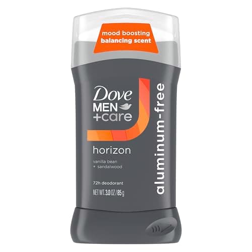 DOVE MEN + CARE Aluminum‑Free Deodorant Stick for Men, Vanilla Bean & Sandal Wood Mood Boosting Scent, 72HR Odor Protection, 3 oz