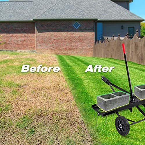 Suchtale 40inch Tow Behind Dethatcher with 20 Spring Steel Tines,Lawn Sweeper Garden Grass Tractor Rake Removes Thatch from Large Lawns, Riding Lawn Mower Attachments for Outdoor Yard Tools Lawn Care — view 5