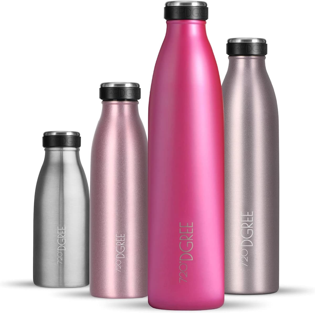 720°DGREE Botella Agua Acero Inoxidable “milkyBottle“ – 1litro - Sin BPA Free, Antigoteo y Prueba de Fugas - Frasco térmico, Cantimplora Aislada - Bebida con Gas, Deporte, Escuela, Gimnasio Exteriore — view 7