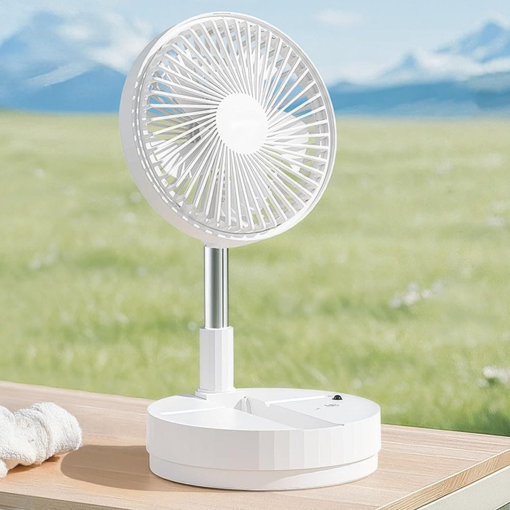 wonderlamp - Ventilador de Mesa Plegable Bensa, Altura Regulable 38–80 cm, Oscilante, 4 Velocidades, Mando a Distancia y Batería Recargable, Ventilador Portátil para Hogar — view 2