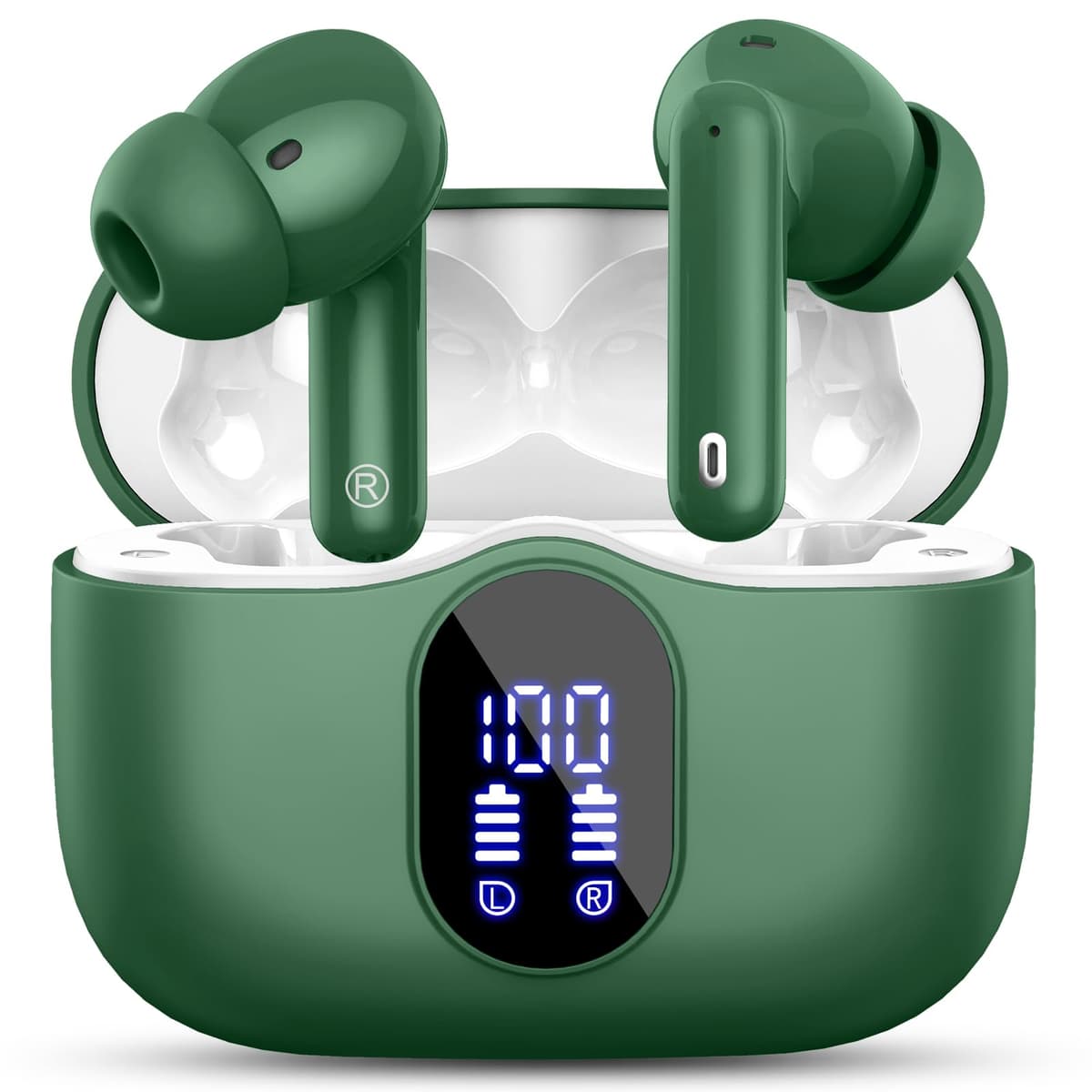 Btootos Auriculares Inalámbricos, Bluetooth 5.3 con HD Micrófono HiFi Estéreo Pantalla LED, Reducción de Ruido, 13 mm Controlador dinámico, IP7 Impermeable 36H Cascos Inalambricos — view 15
