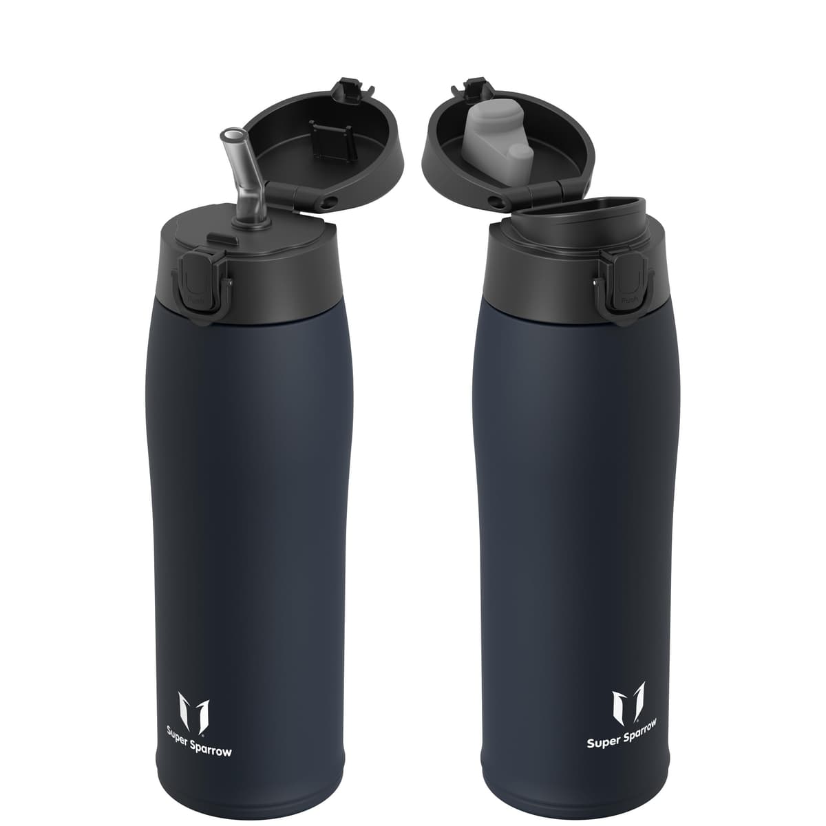 Super Sparrow Insulated Water Bottle - Travel Mug - 500ml, 750ml，950ml - Stainless Steel Water Bottles - BPA Free - Leakproof Metal Bottles - Includes 2 Lids, Straw Lid & Spout Lid — view 33