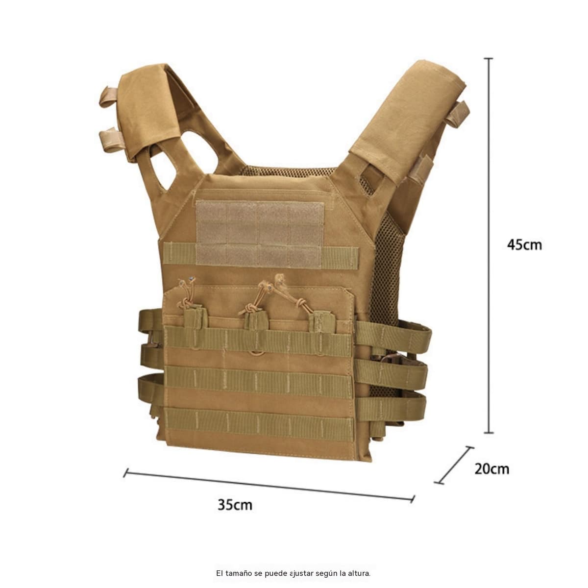 Genérico Chaleco táctico para hombres y mujeres – Portador de pecho ligero para airsoft, chaleco de caza para paintball al aire libre, juego de guerra, ropa de airsoft — view 2