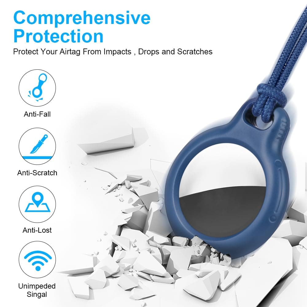 Ainiv Llavero para AirTag, 1 Pieza Funda Protectora, Portátil Llavero Impermeable para AirTag 2021, Localizador para Keychain, Mascotas y Mochilas — view 4