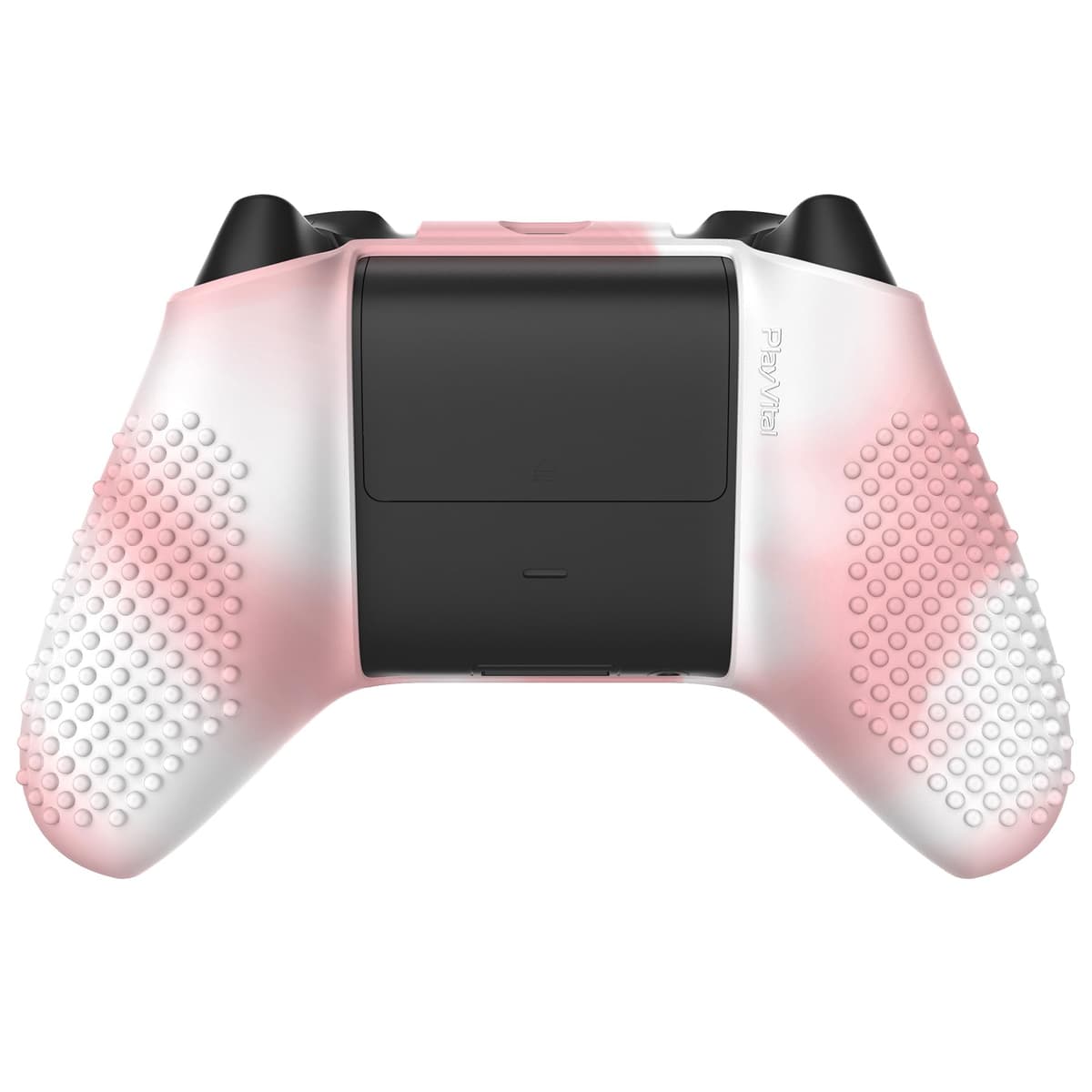 eXtremeRate PlayVital 3D Studded Edition Anti-Slip Silicone Cover Skin for Xbox Series X Controller, Soft Rubber Case Protector for Xbox Series S Controller with Thumb Grip Caps - Pink White — view 7