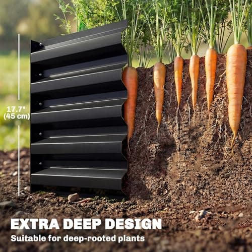 Outsunny Galvanized Raised Garden Bed, 8 x 1.3 x 1.5ft Rectangular Planter Box, Reinforced Outdoor Raised Bed with Open Bottom for Vegetables, Flowers, Herbs, Black — view 2