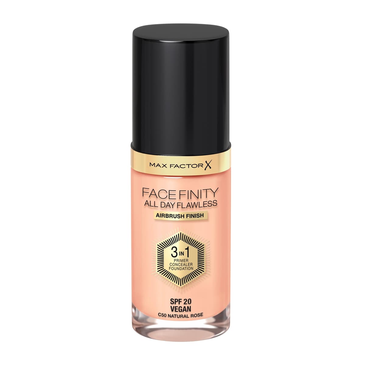Max Factor - All day flawless 3 in 1 foundation, base de maquillaje, 50 natural