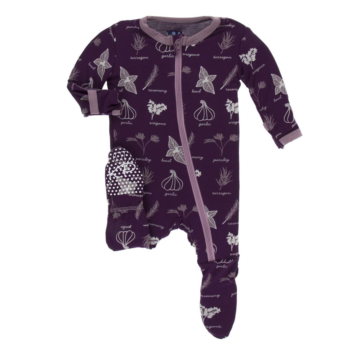 KicKee Pants Little Girls Basic Footie with Zipper - Lotus, 6-9 Months — view 37