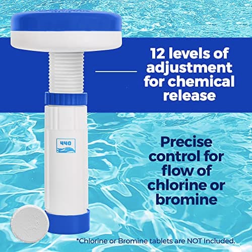 440 Mini Premium Floater Dispenser for Spa, Hot Tub and Small Pools for 1 Inch Chlorine or Bromine Tablets. (Tablets NOT Included) Adjustable Chemical Float from 0 to 13 Flow Control — view 3